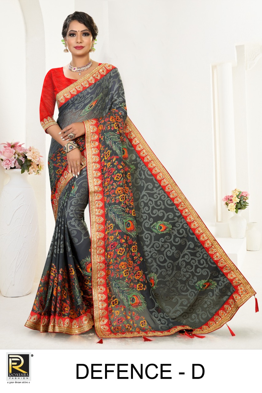 Ranjna Defence Brasso Traditional Wear Designer Saree Collction