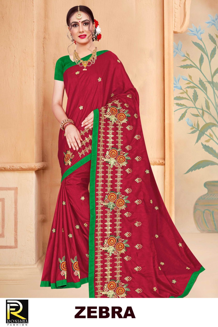 Ranjna Zebra Embroidery Warked Designer Saree Collecton Online Shop