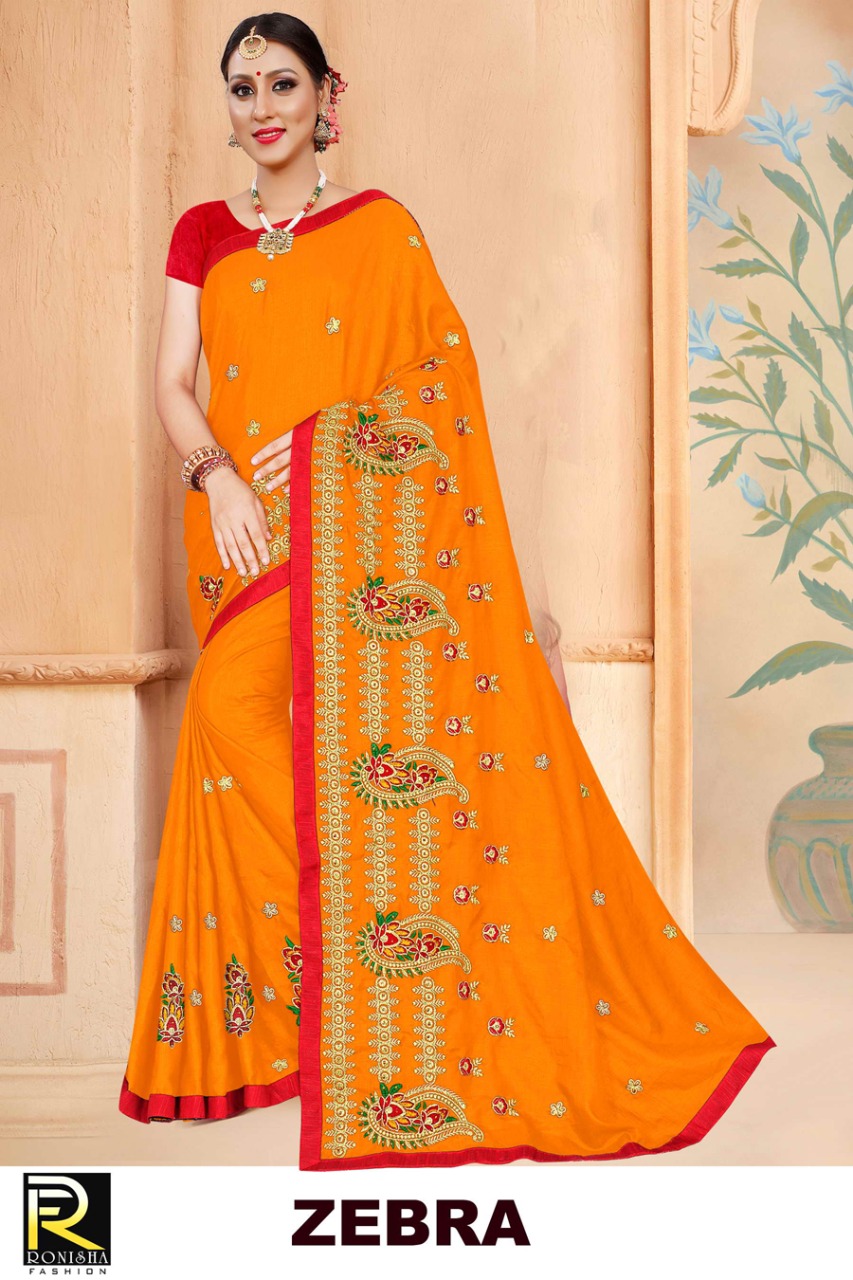 Ranjna Zebra Embroidery Warked Designer Saree Collecton Online Shop