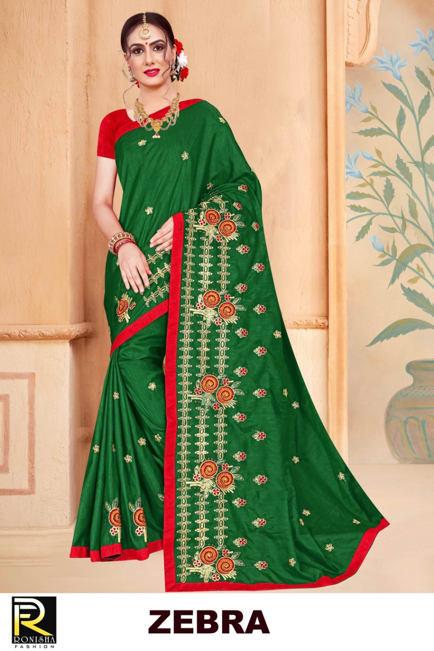 Ranjna Zebra Embroidery Warked Designer Saree Collecton Online Shop