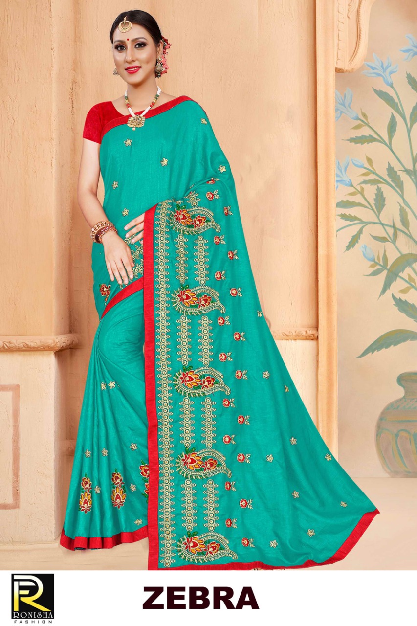Ranjna Zebra Embroidery Warked Designer Saree Collecton Online Shop