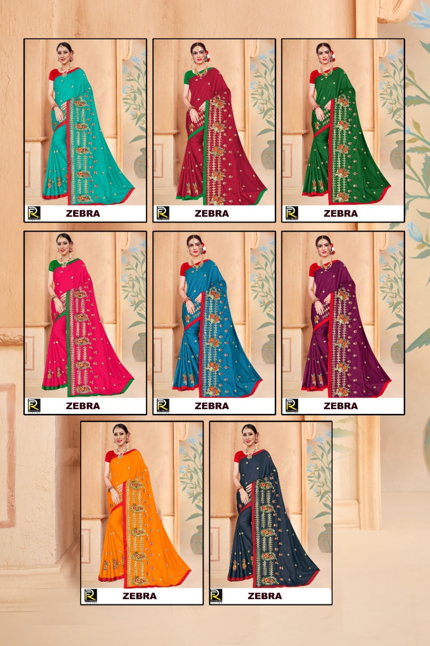 Ranjna Zebra Embroidery Warked Designer Saree Collecton Online Shop