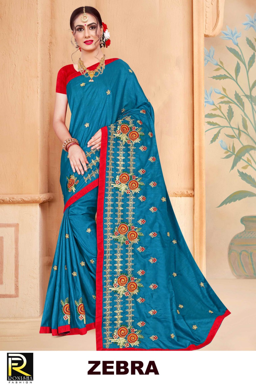 Ranjna Zebra Embroidery Warked Designer Saree Collecton Online Shop
