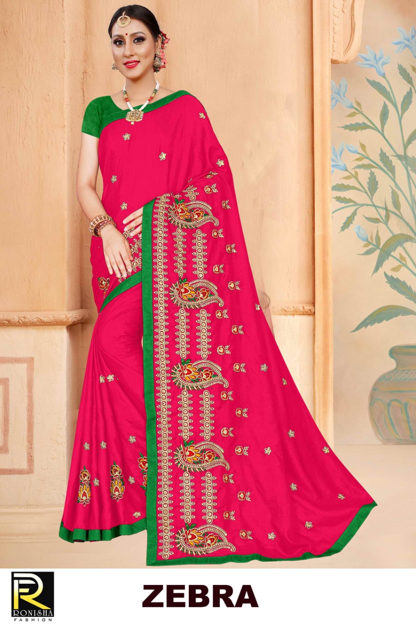 Ranjna Zebra Embroidery Warked Designer Saree Collecton Online Shop