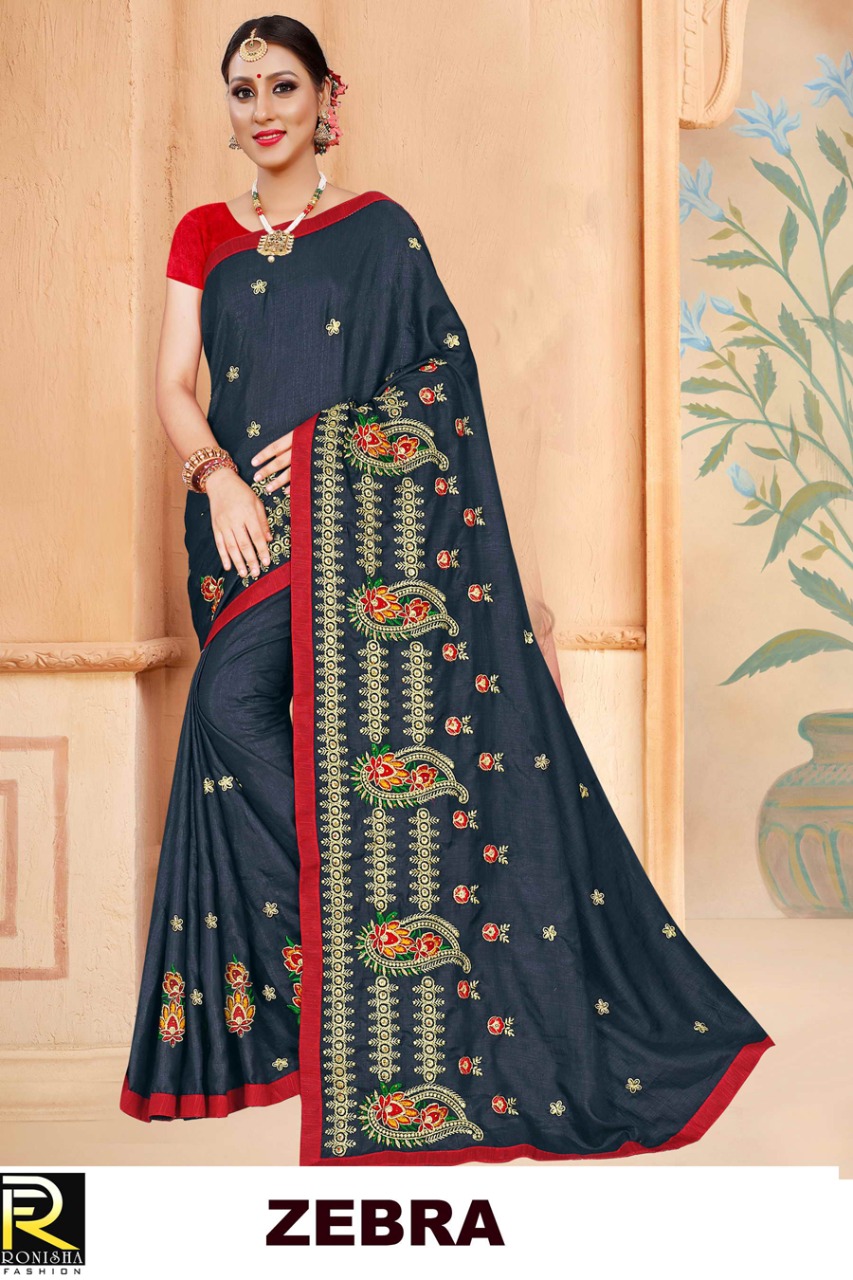 Ranjna Zebra Embroidery Warked Designer Saree Collecton Online Shop