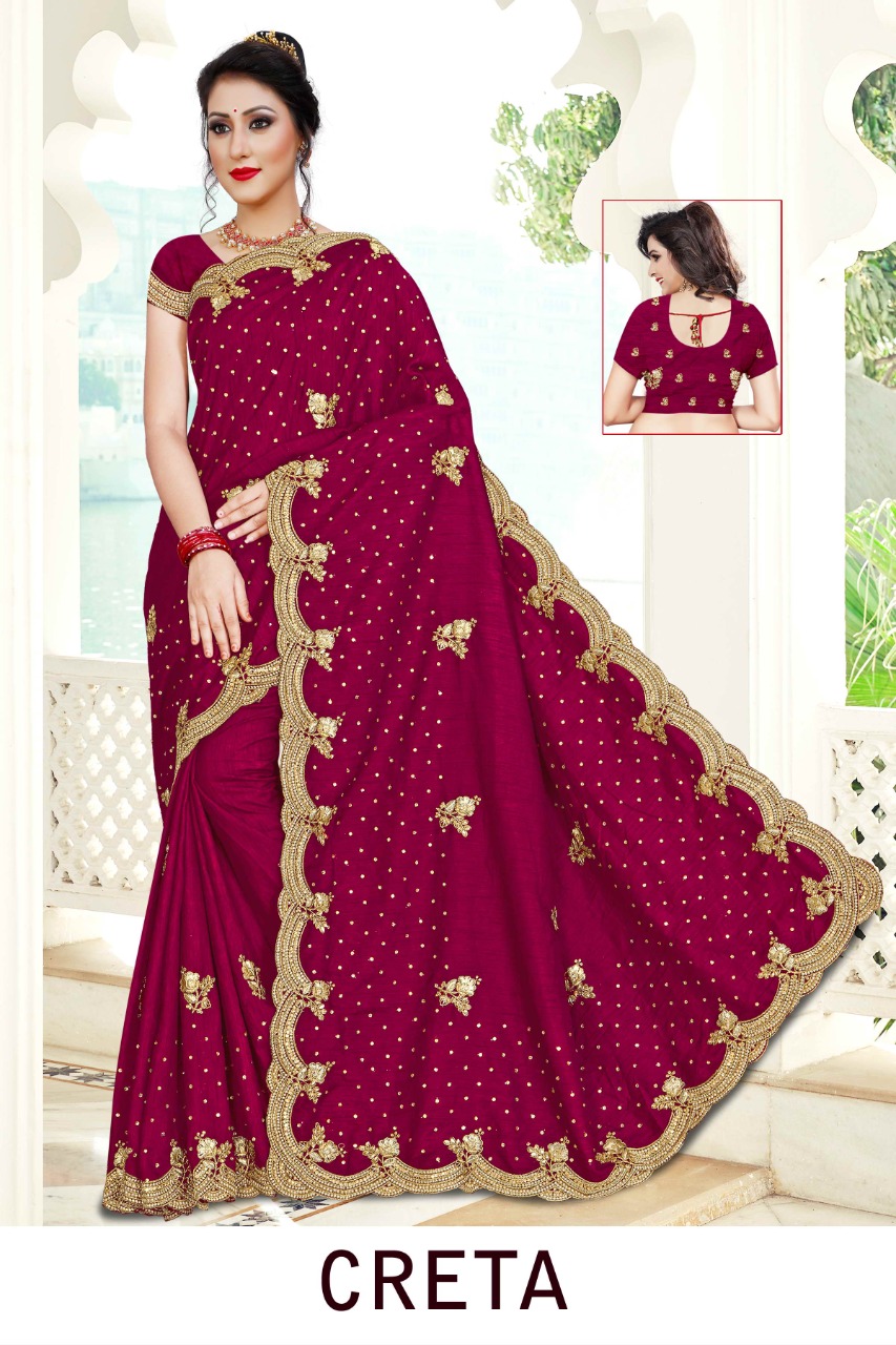 Ranjna Creta Embroidery Warked Heavy Diamond Wedding Saree Collecton