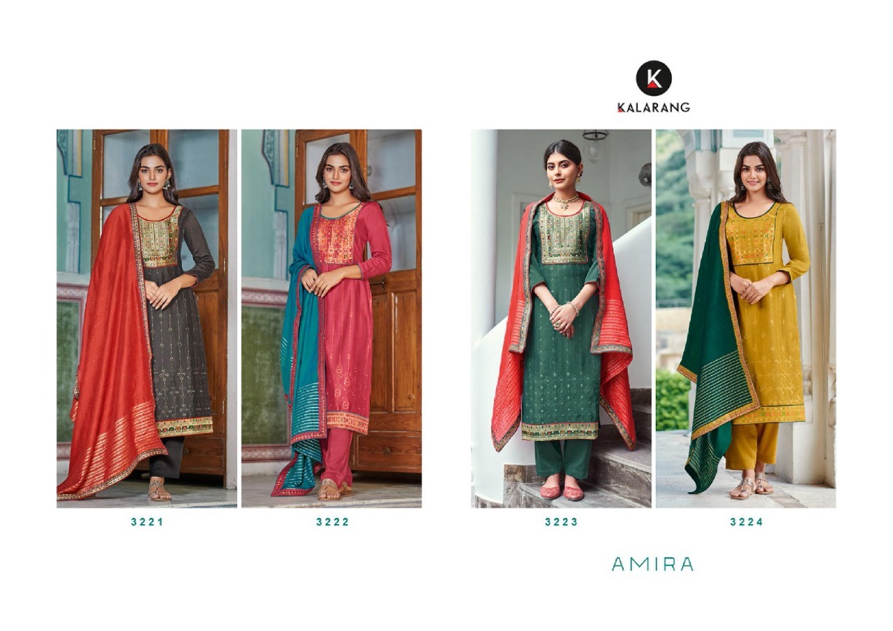 Kalarang Amira Silk Designer Dress Material Catalog