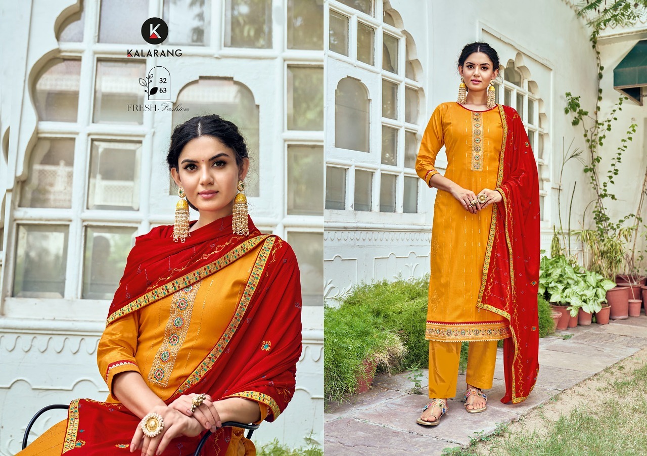 Kalarang Tanisha Designer Silk Embroidery  Designer Dress Material Catalog