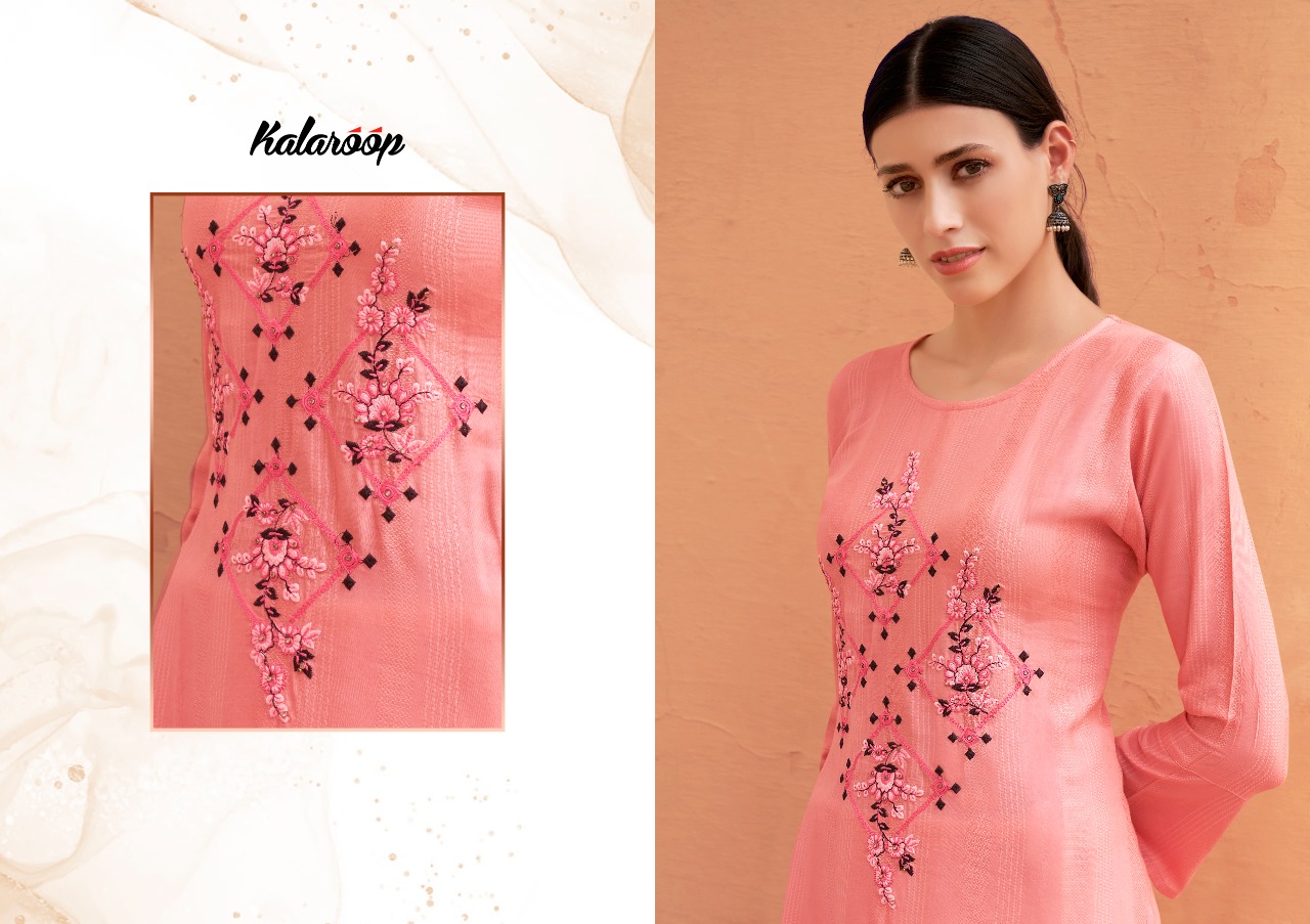 Kalaroop Kashvi Designer   Casual Wear Embroidery Kurti Catalog