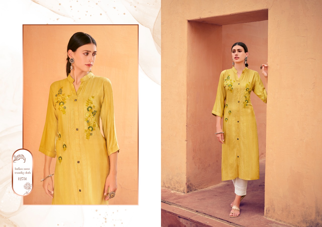 Kalaroop Kashvi Designer   Casual Wear Embroidery Kurti Catalog