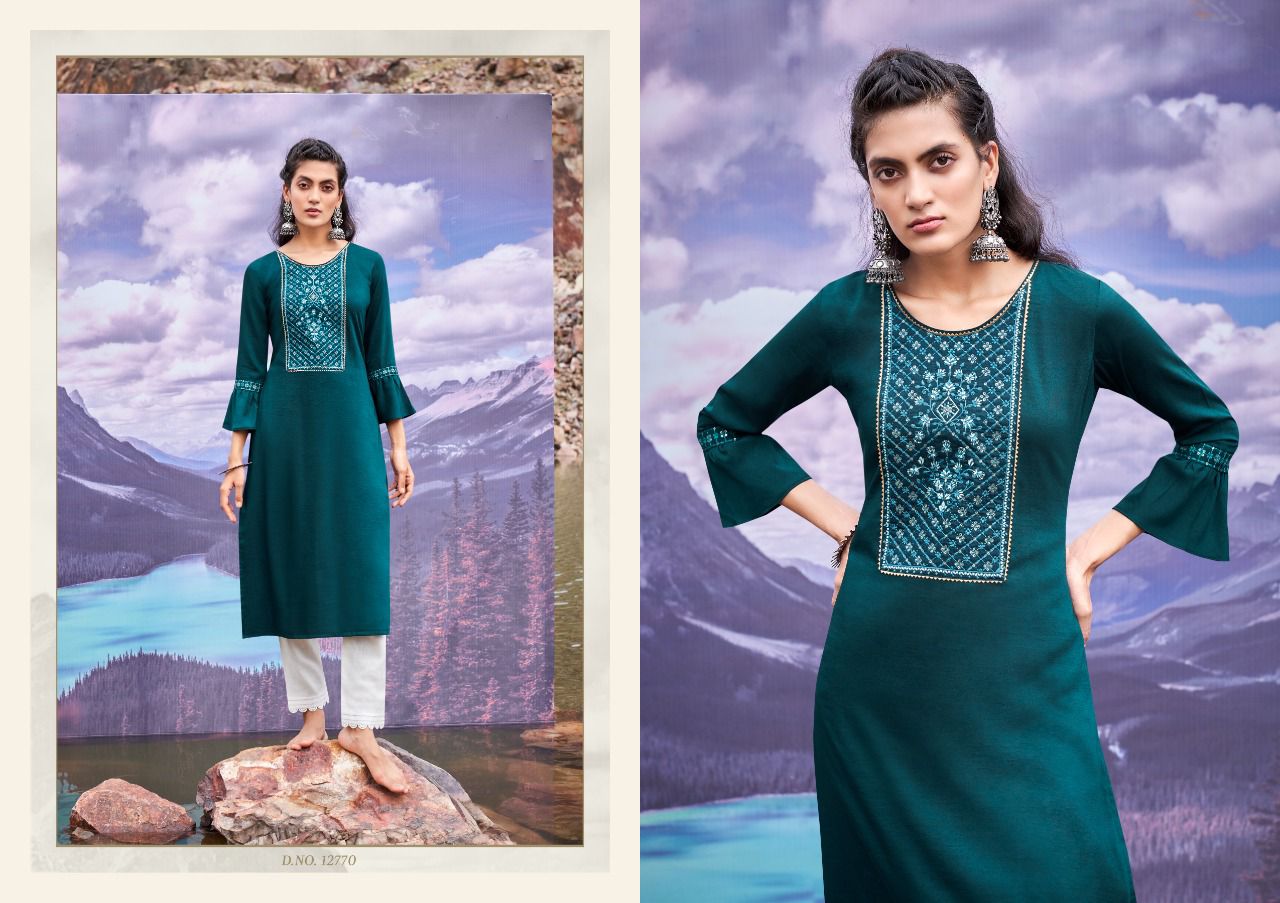 Kalaroop Kites Vol  3 Fancy Wear Embroidery Kurti Catalog