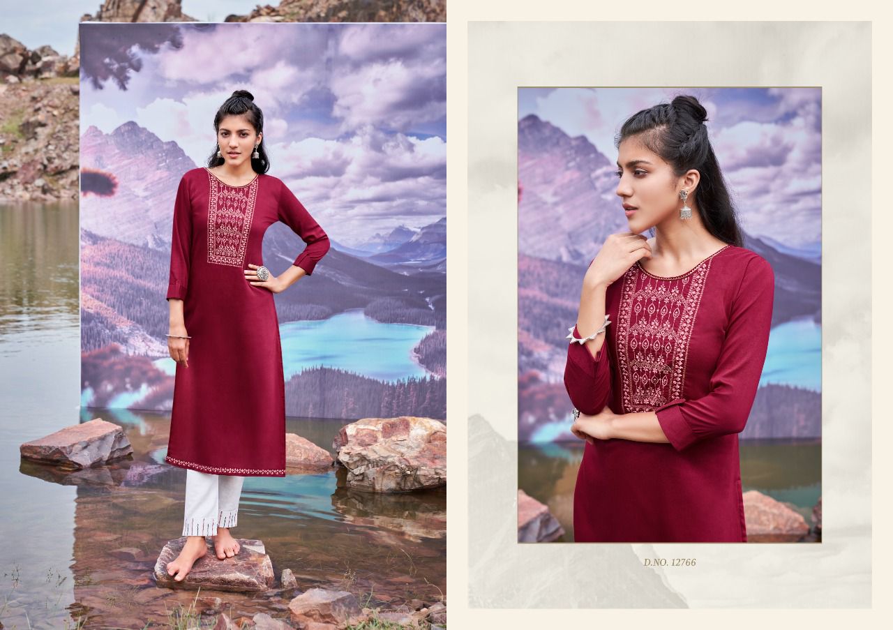 Kalaroop Kites Vol  3 Fancy Wear Embroidery Kurti Catalog