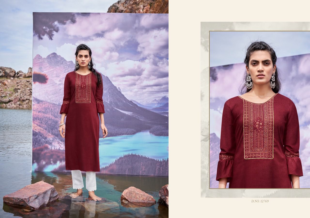 Kalaroop Kites Vol  3 Fancy Wear Embroidery Kurti Catalog