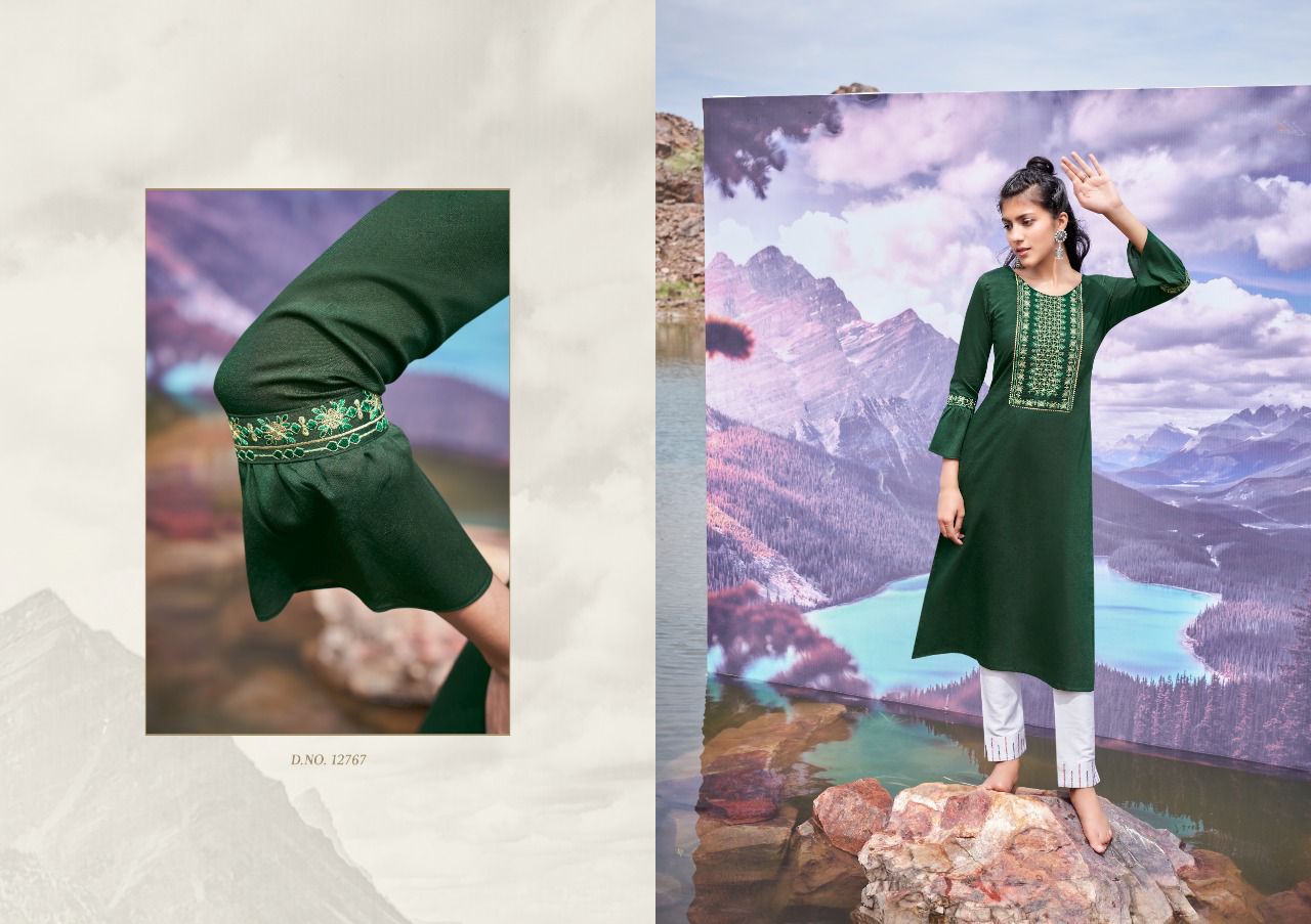 Kalaroop Kites Vol  3 Fancy Wear Embroidery Kurti Catalog
