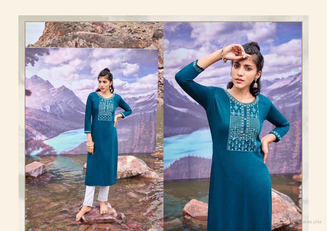 Kalaroop Kites Vol  3 Fancy Wear Embroidery Kurti Catalog