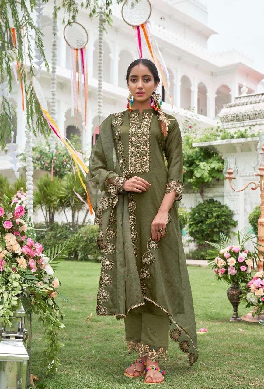 Kalki  Bagicha Viscose Silk With Work Drees Material  Catalog