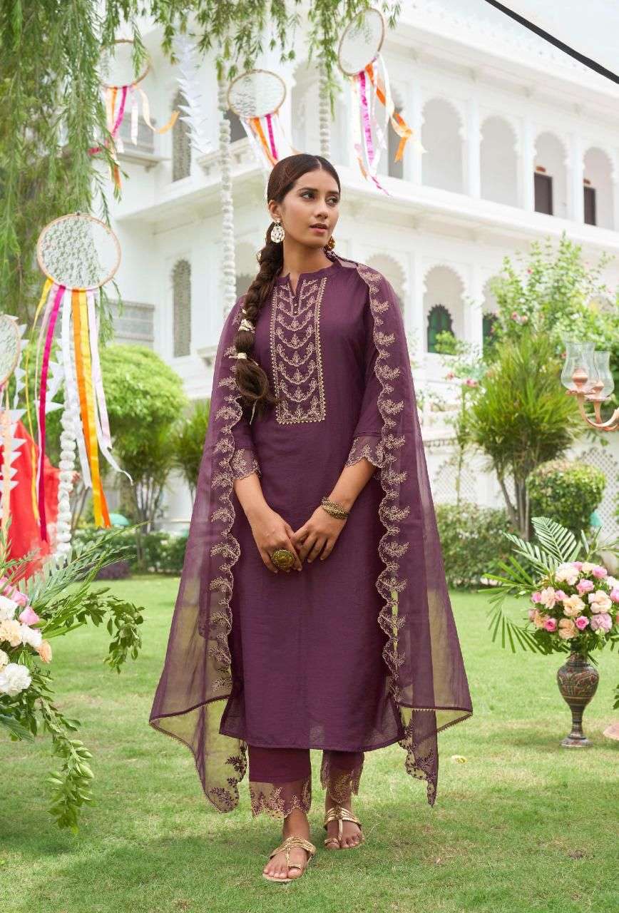 Kalki  Bagicha Viscose Silk With Work Drees Material  Catalog