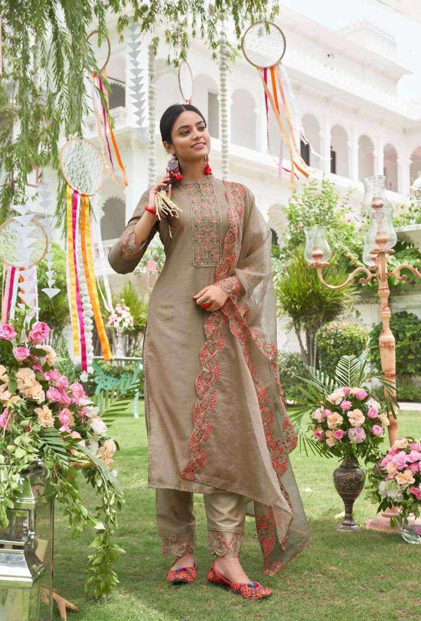 Kalki  Bagicha Viscose Silk With Work Drees Material  Catalog