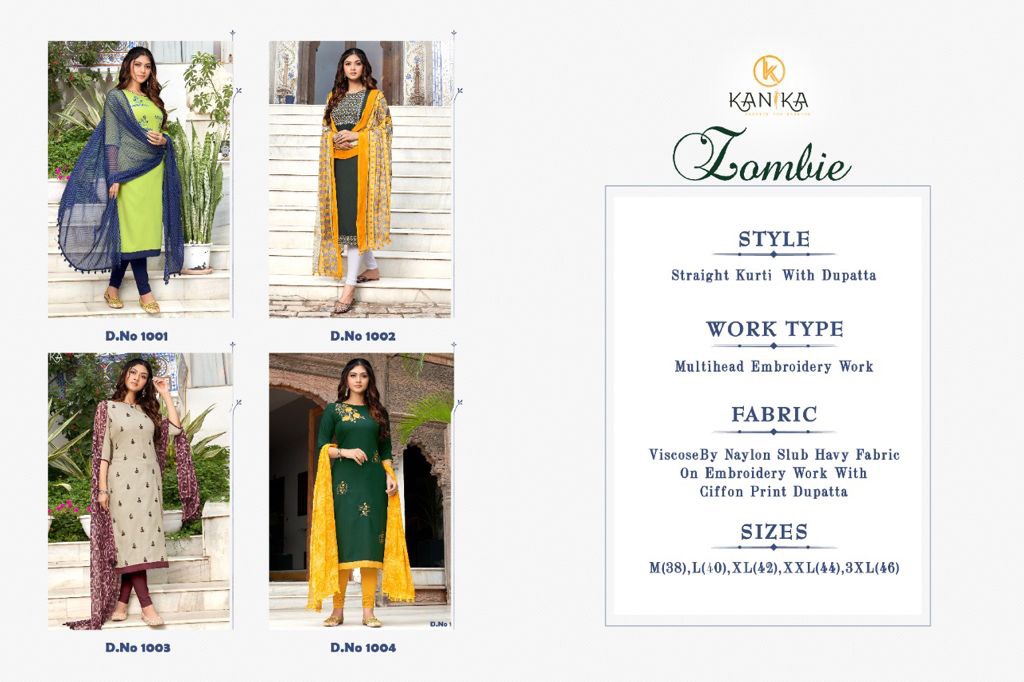 Kanika Zombie Festive Wear Viscose Kurti With Dupatta Catalog