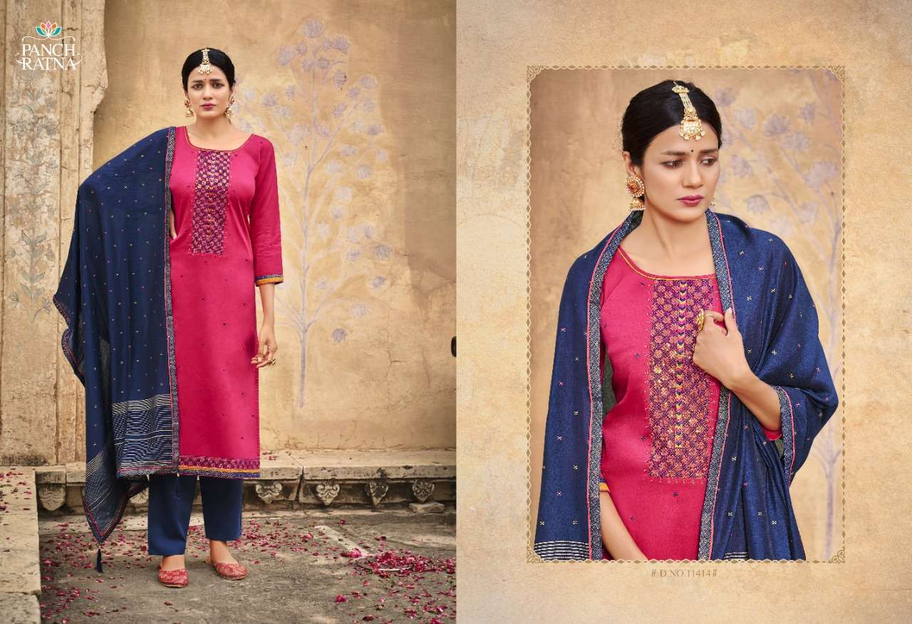 Panch Ratna Nilkamal Jam Silk With Sequence Work Dress Material Catalog