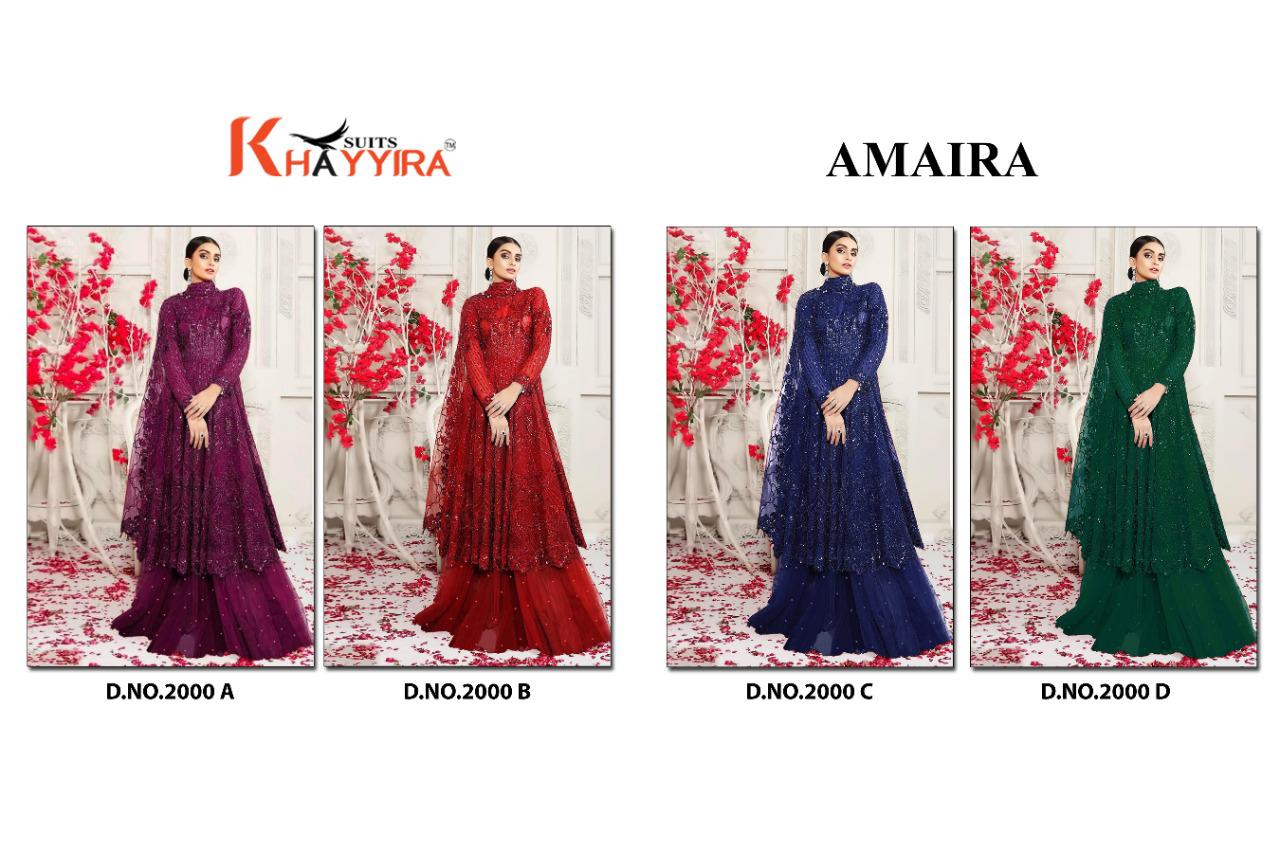 Khayyira Amaira 2000 Fancy Net With Embroidery Pakistani Salwar Suits  Catalog