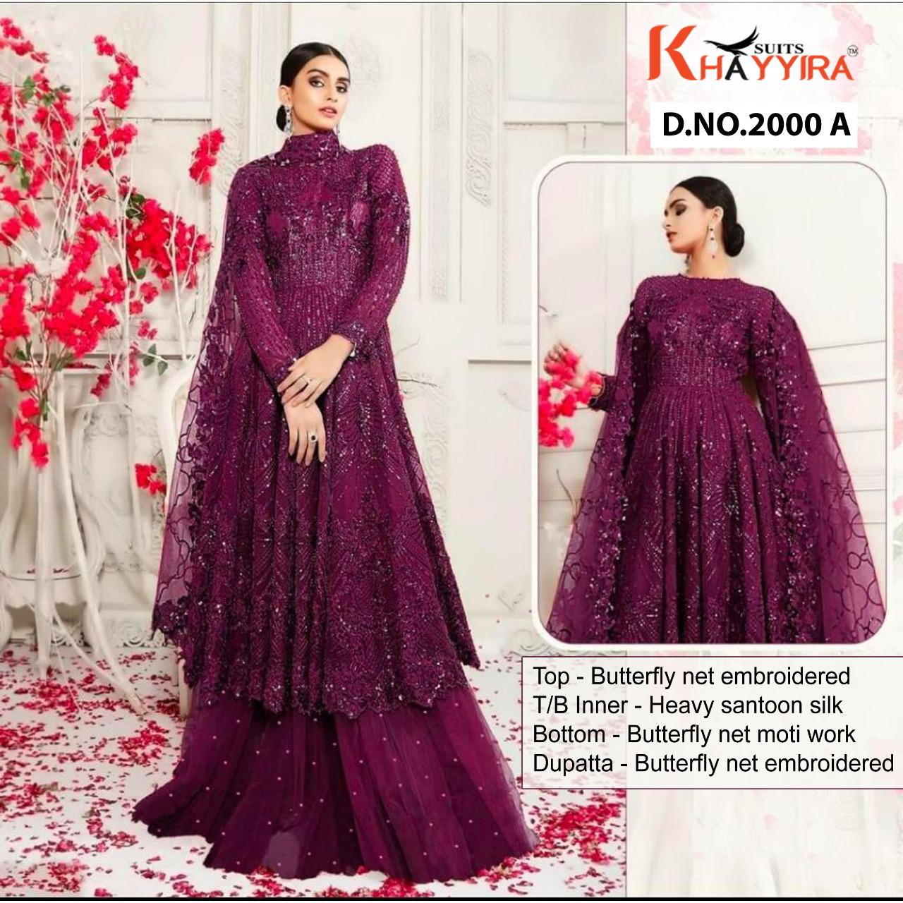 Khayyira Amaira 2000 Fancy Net With Embroidery Pakistani Salwar Suits  Catalog