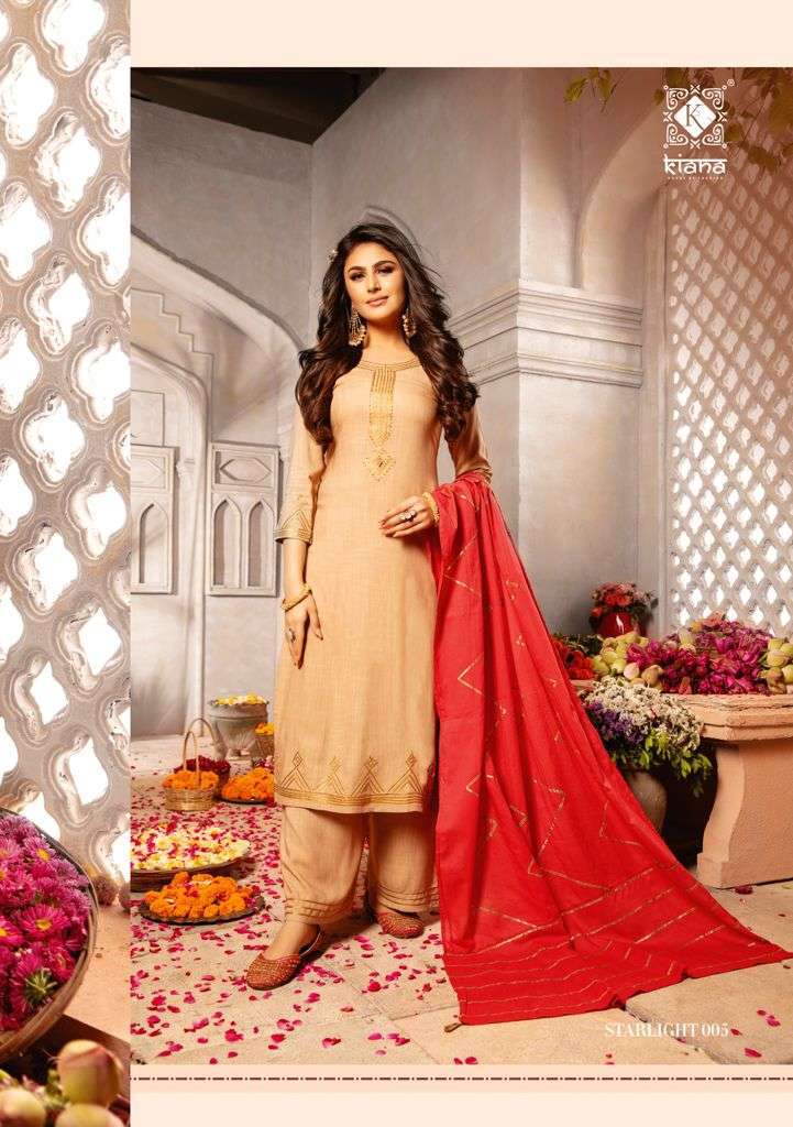 Kiana Starlight Heavy Rayon With Lace Pati Work Kurtis With Bottom And Dupatta Catalog