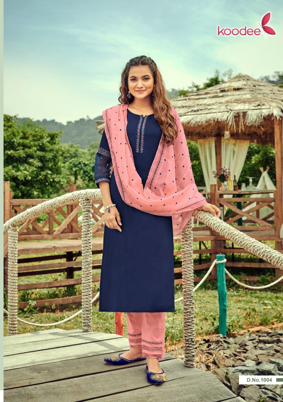 Koodee Mayra Vol  1 Rayon Designer Readymade Buy Stylish Rayon Kurti Bottom And Dupatta