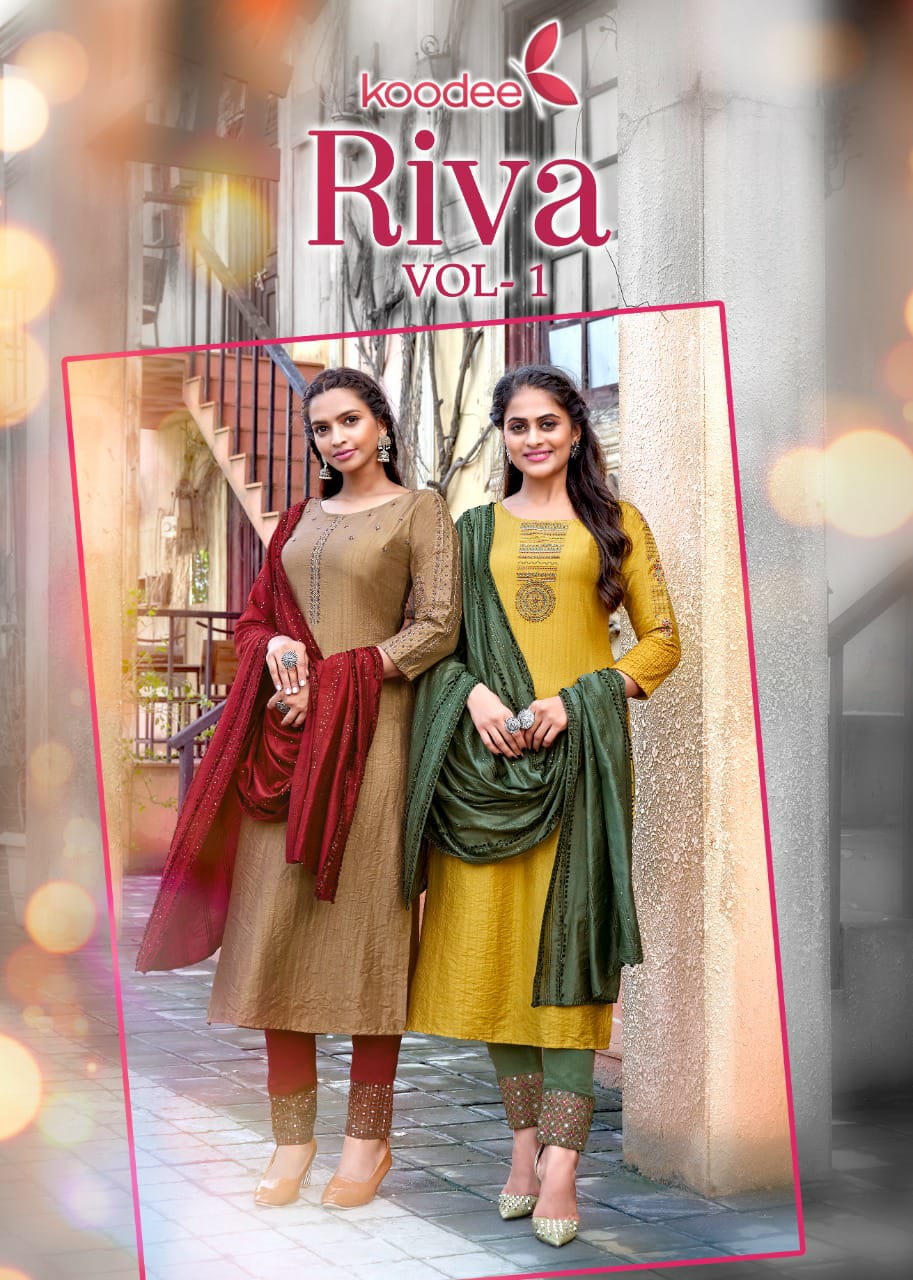 Koodee Riva Vol 1 Festive Wear Ready Made Kurti With Bottom & Dupatta Catalog