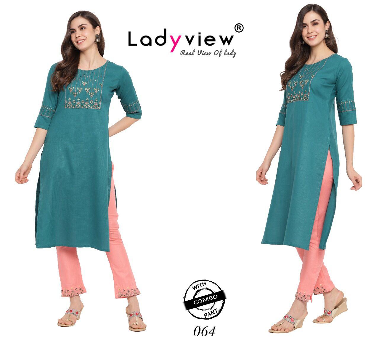 Ladyview Ruby Vol 1 Heavy Magic Slub Designer Kurti With Pant Catalogue