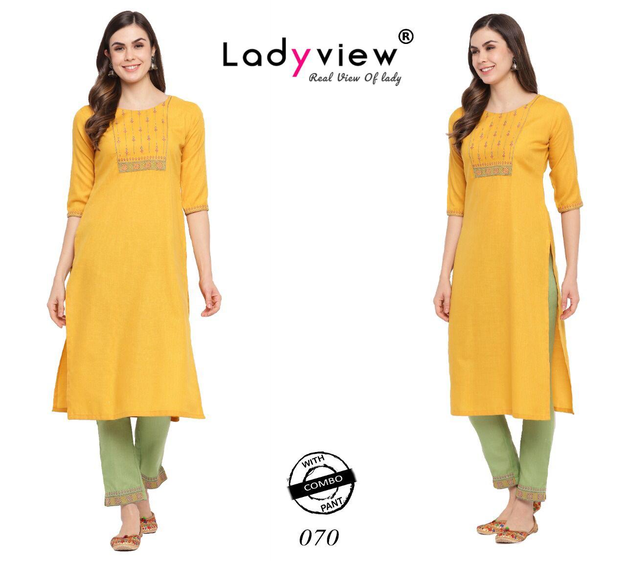 Ladyview Ruby Vol 1 Heavy Magic Slub Designer Kurti With Pant Catalogue