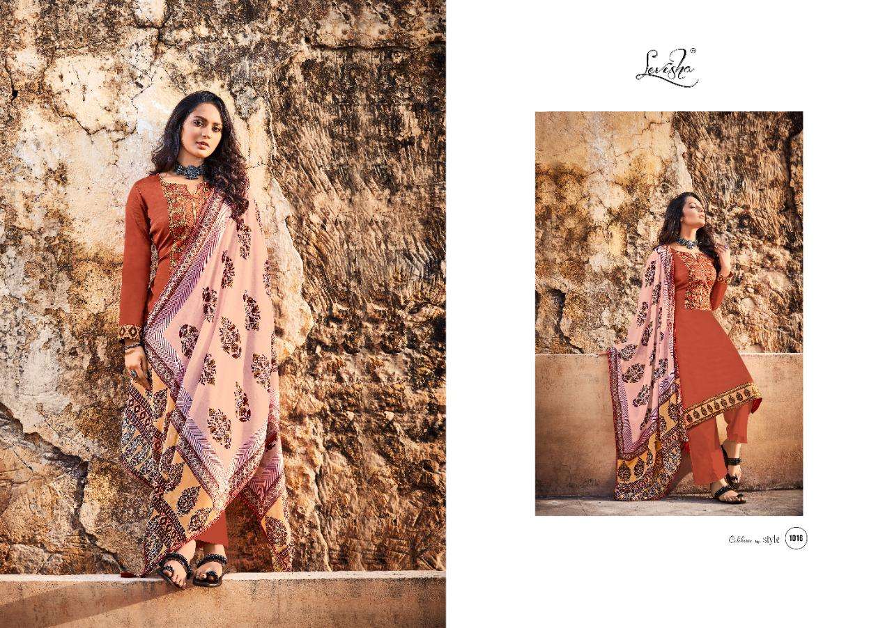 Levisha Zayra Pure Jam Cotton With Fancy Embroidery Work Dress Material Catalog