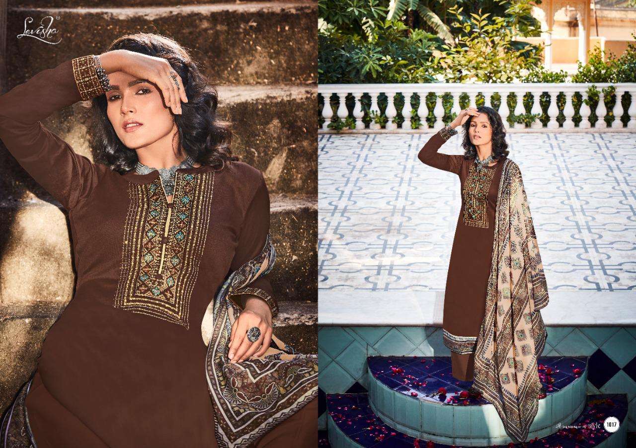 Levisha Zayra Pure Jam Cotton With Fancy Embroidery Work Dress Material Catalog