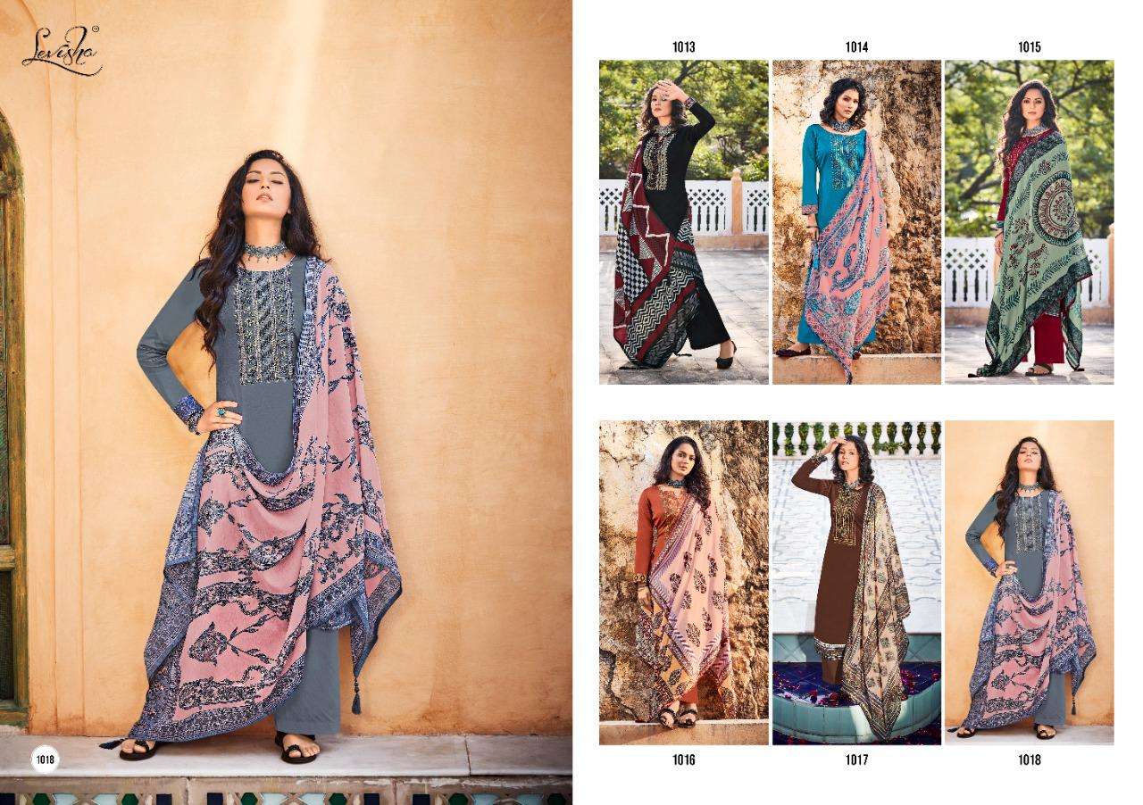 Levisha Zayra Pure Jam Cotton With Fancy Embroidery Work Dress Material Catalog