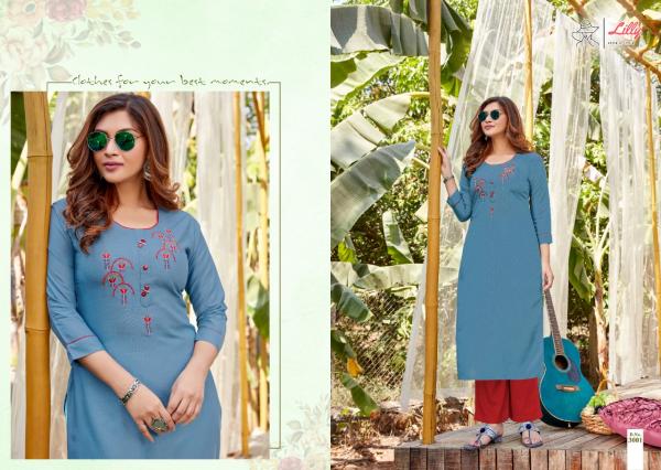 Lilly Ovi  Regular Wear Designer Kurti With Handwork