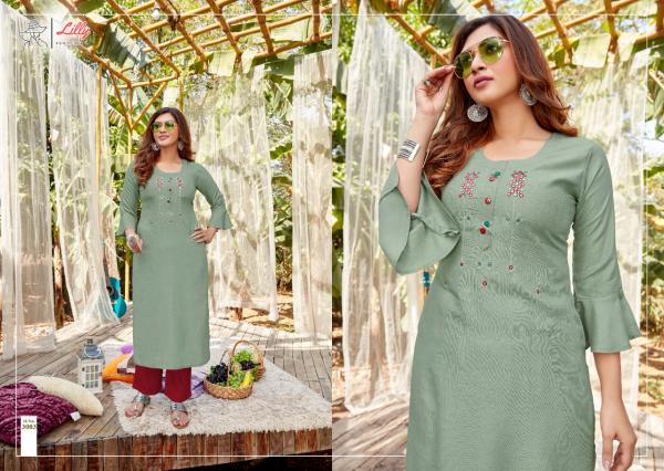Lilly Ovi  Regular Wear Designer Kurti With Handwork