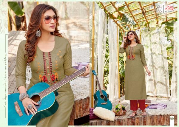 Lilly Ovi  Regular Wear Designer Kurti With Handwork