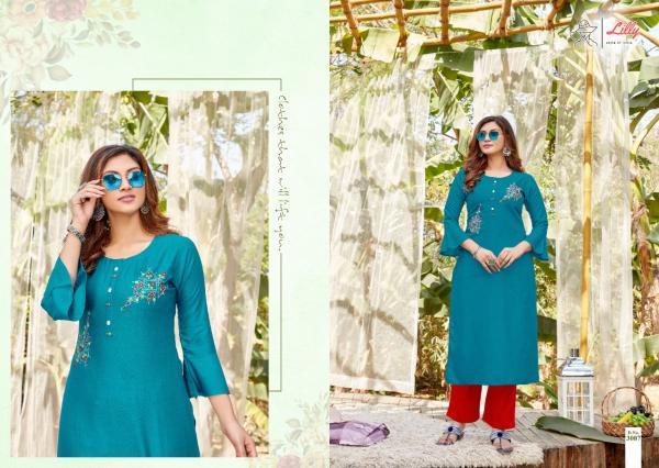 Lilly Ovi  Regular Wear Designer Kurti With Handwork
