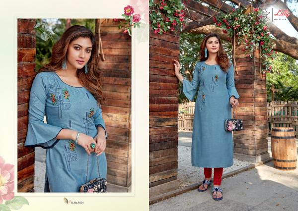 Lilly Senorita Designer Rayon Handwork Casual Wear Kurti Catalog