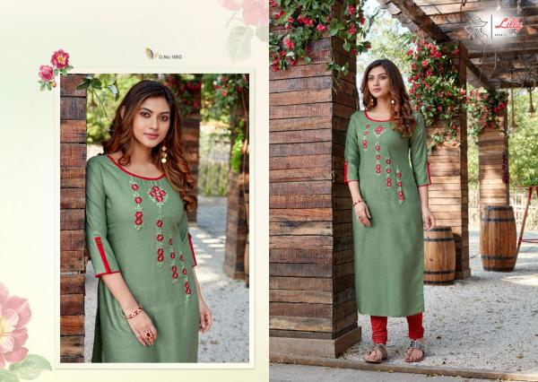 Lilly Senorita Designer Rayon Handwork Casual Wear Kurti Catalog