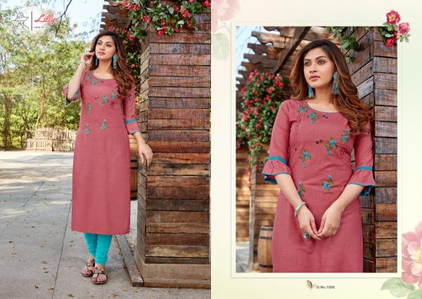 Lilly Senorita Designer Rayon Handwork Casual Wear Kurti Catalog