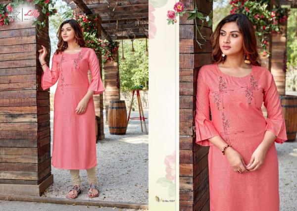 Lilly Senorita Designer Rayon Handwork Casual Wear Kurti Catalog