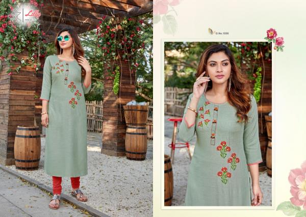 Lilly Senorita Designer Rayon Handwork Casual Wear Kurti Catalog