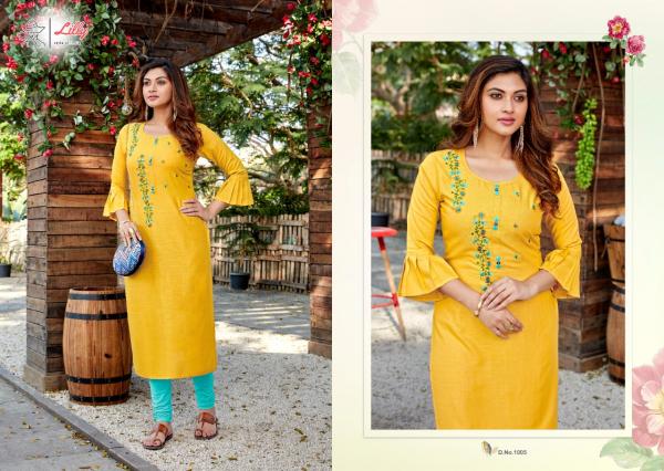 Lilly Senorita Designer Rayon Handwork Casual Wear Kurti Catalog