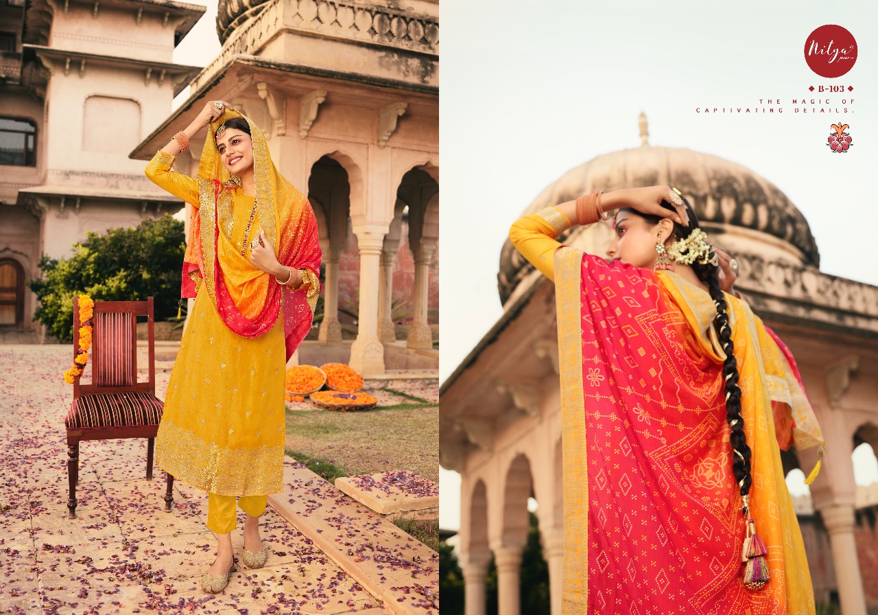 Lt Nitya Bandhani Festive Wear Designer Salwar Kameez Catalog