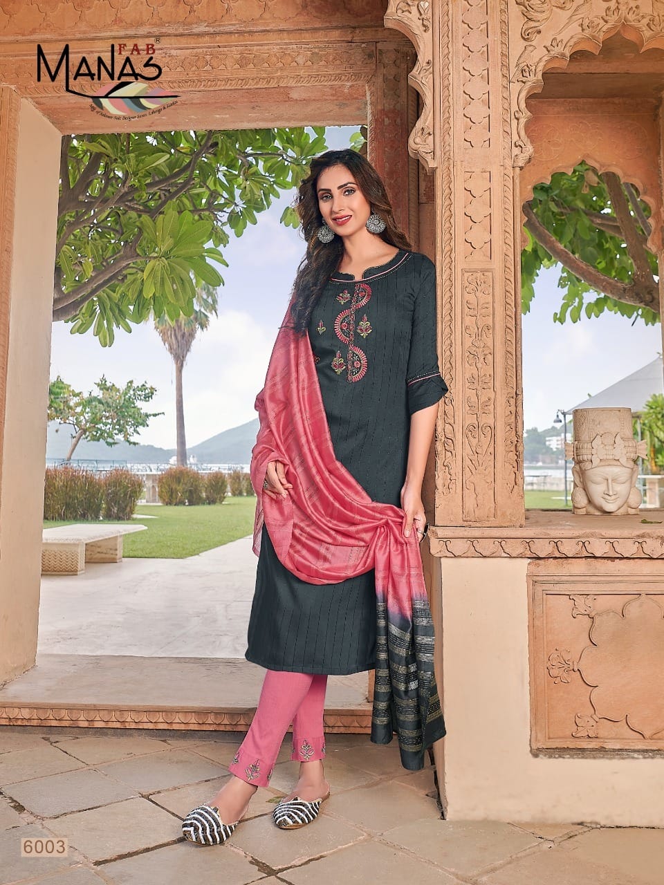 Manas Arina Designer Embroidery Ready Made Kurti Bottom With Dupatta Catalog