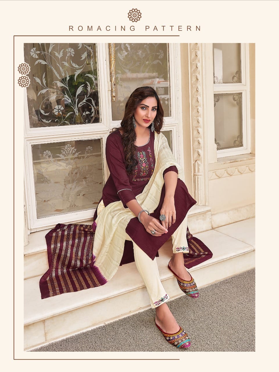 Manas Arina Designer Embroidery Ready Made Kurti Bottom With Dupatta Catalog