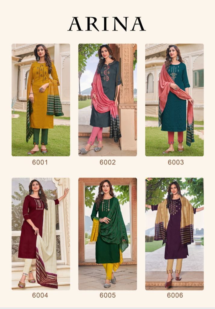 Manas Arina Designer Embroidery Ready Made Kurti Bottom With Dupatta Catalog
