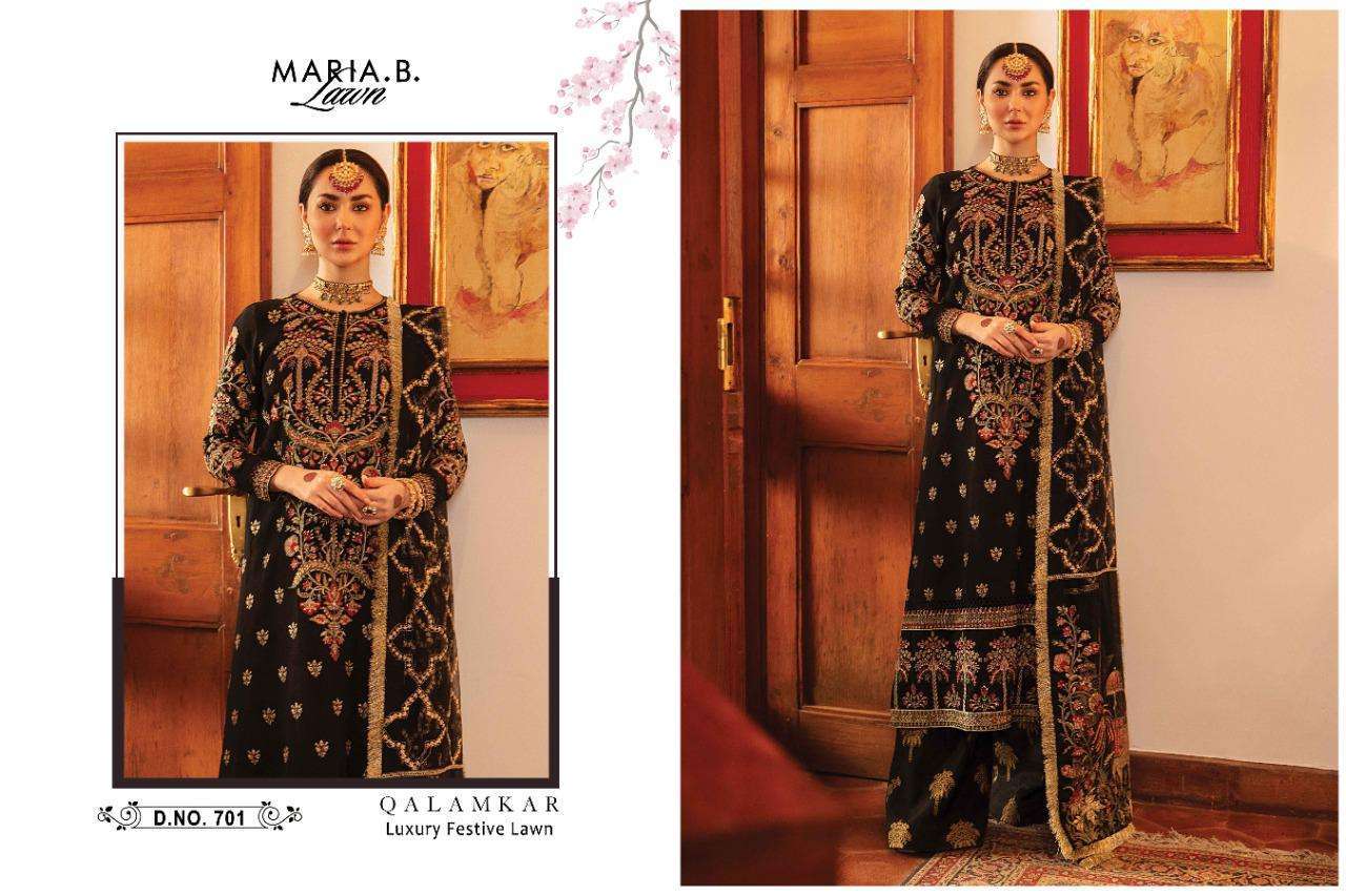Maria B Lawn Qalamkar Luxury Festive Collection Faux Georgette Work Pakistani Suits Catalog