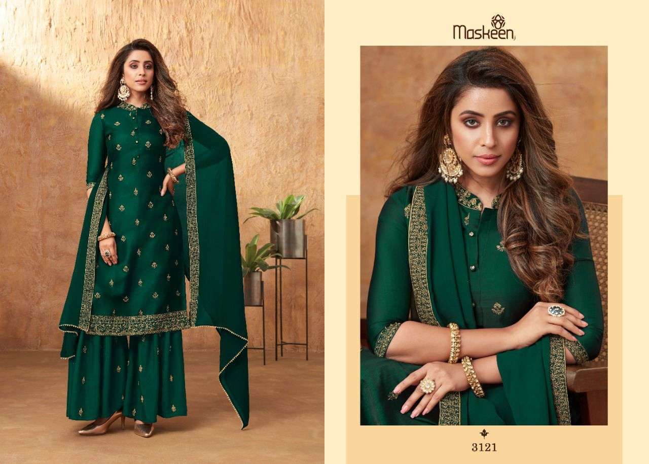 Maskeen Aamira Sik With Embroidery Work Readymade Salwar Suits Catalog